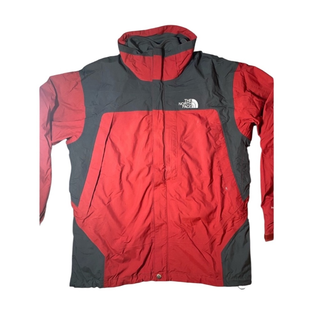 The North Face Hyvent 2-in-1 Mens L Black Red Jacket Coat with Hood‎